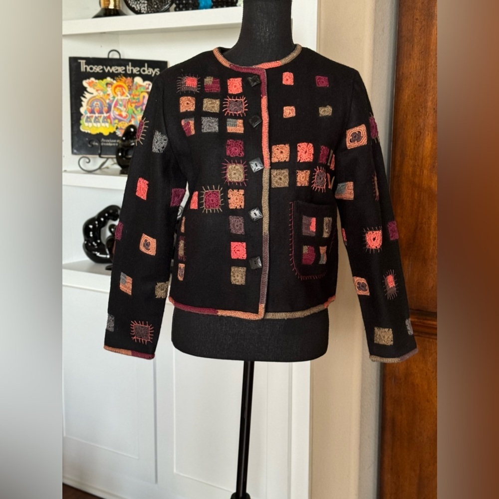Sandy Starkman Wool Blend Crocheted‎ Jacket
